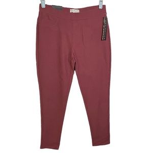 Kay Unger Cropped Pants Slim Fit Flat Front Pink Mauve Berry Women’s Size Small